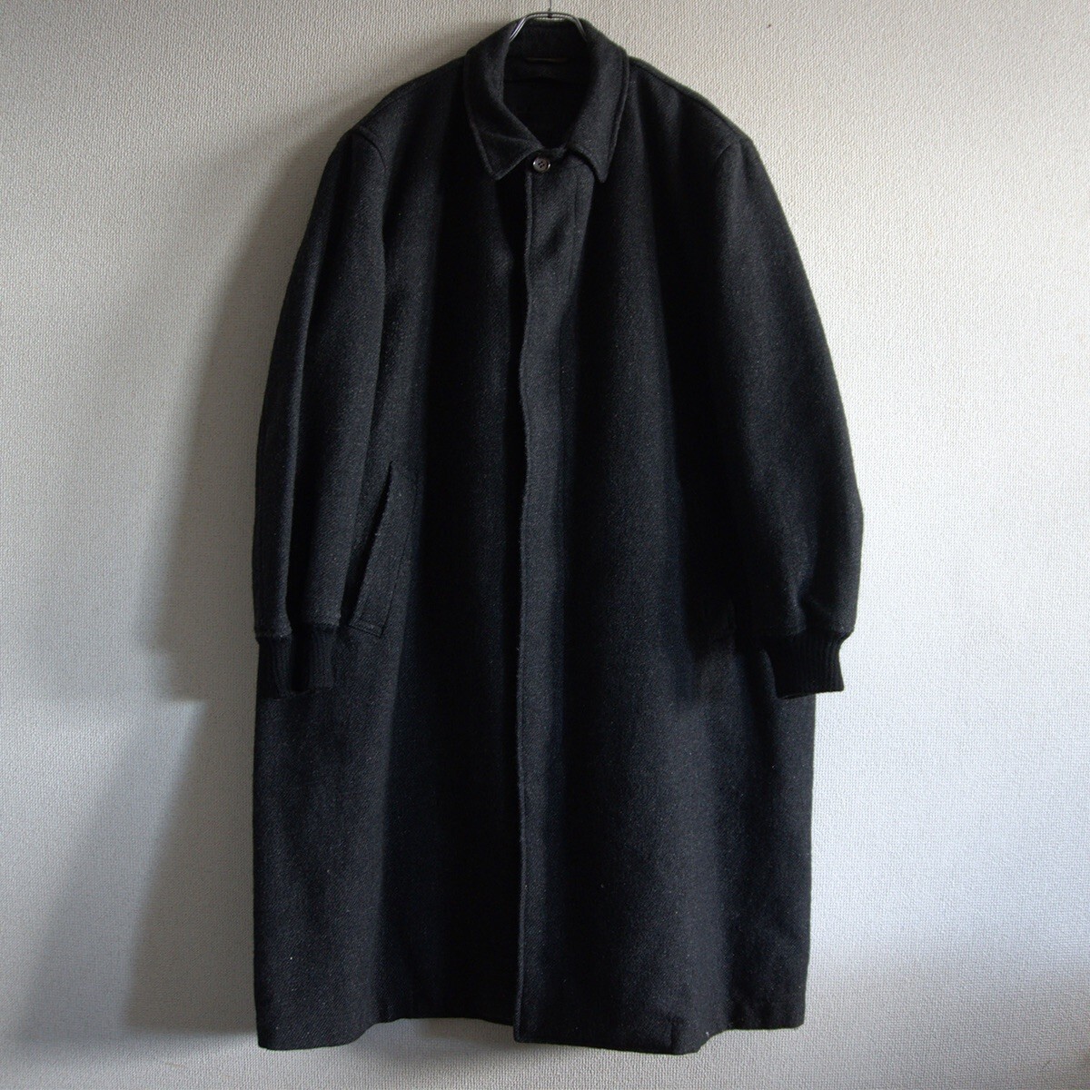 【デカオム/80年代】COMME des GARCONS HOMME【80s 袖リブ ツイード ステンカラーコート】 コムデギャルソンオム 25100118拍卖