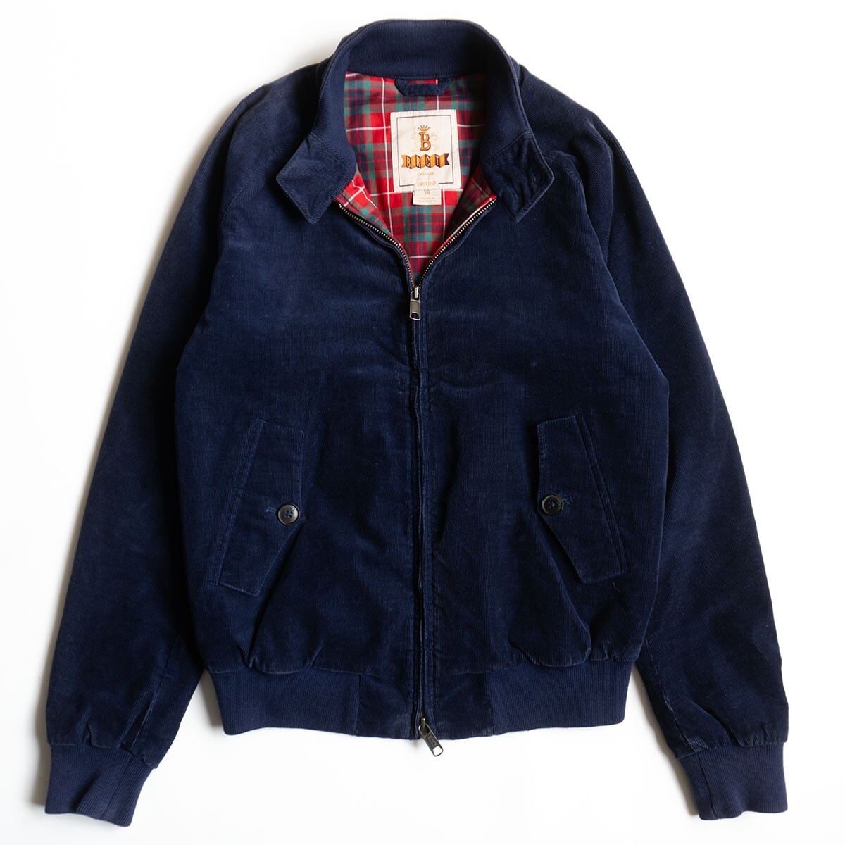 【美品】 BARACUTA 【G9 中綿 コーデュロイ スウィングトップ ハリントンジャケット】 38 ネイビー バラクータ 25100212拍卖