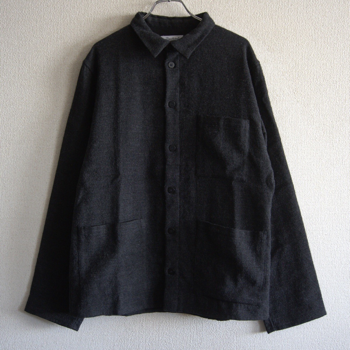 【極美品】bergfabel【ヘリンボーン ウール カバーオール】46 ジャケット バーグファベル 25100159拍卖