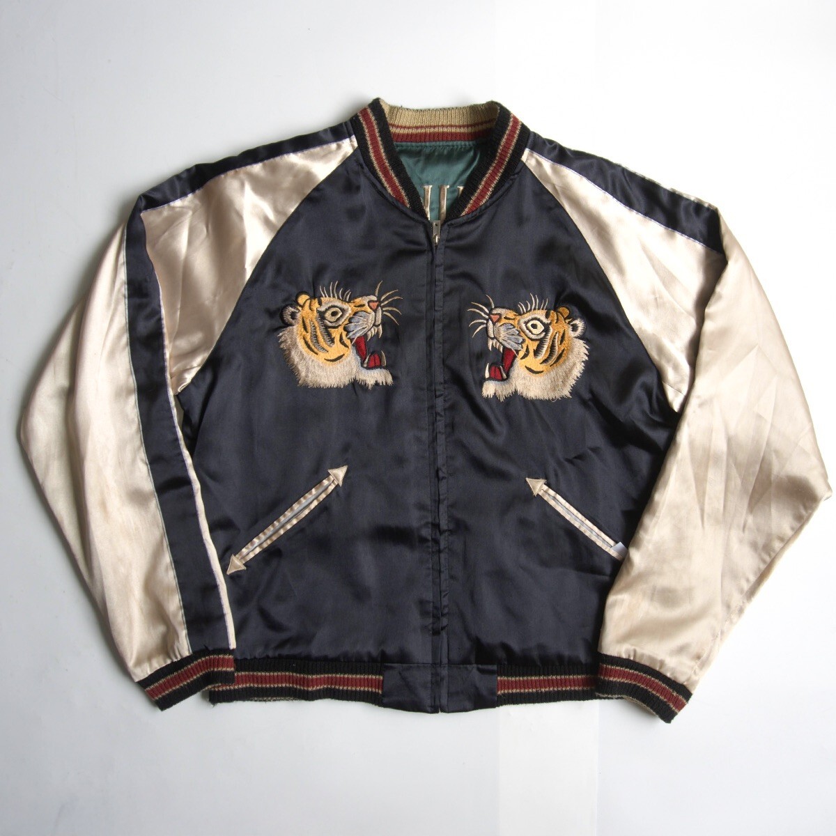 【雰囲気抜群】TAILOR TOYO【TT11381/ リバーシブル スカジャン】 L スーベニア ジャケット 刺繍 サテン テーラー東洋 25100282拍卖