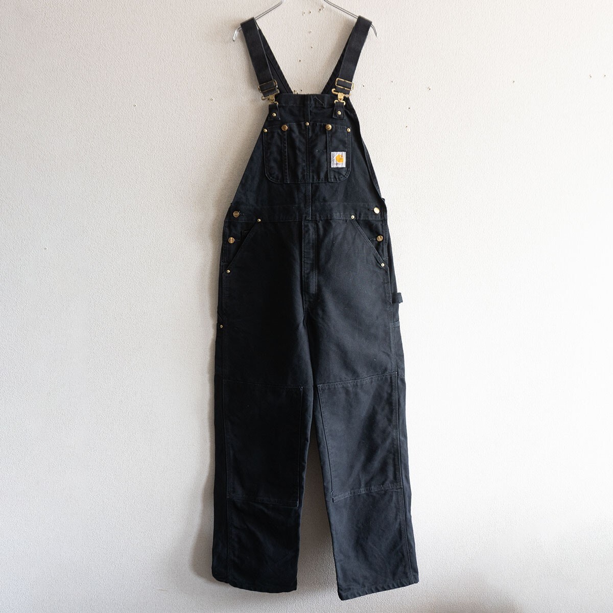 【雰囲気抜群】Carhartt【オーバーオール】36×32 ブラック ダック カーハート 古着 25100422拍卖
