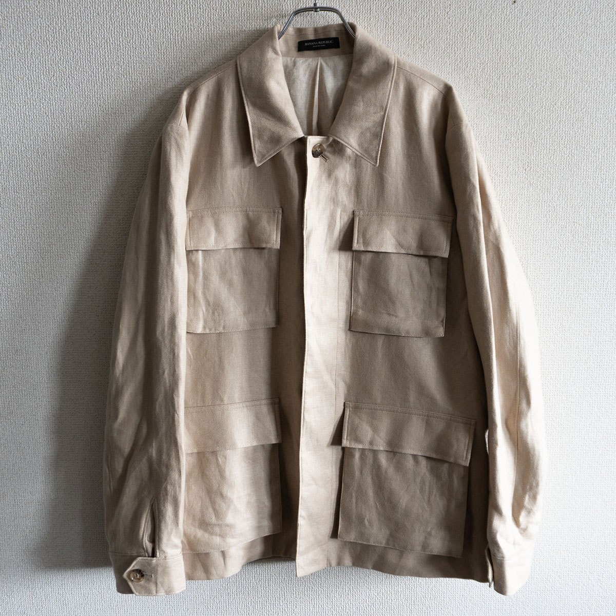 【美品】BANANA REPUBLIC【リネン サファリ ジャケット】L バナナリパブリック 25100724拍卖