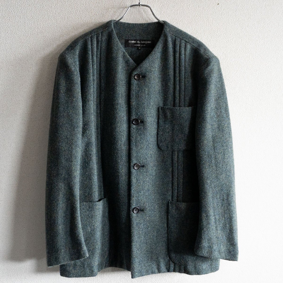 【90s/アーカイブ】COMME des GARCONS HOMME PLUS【ノーカラー カバーオール ジャケット】M コムデギャルソンオムプリュス 25100888拍卖