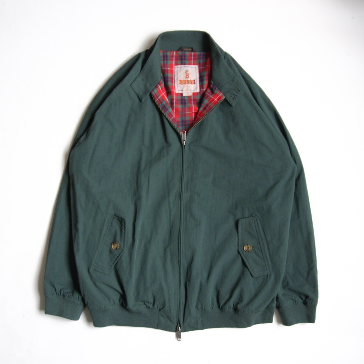 【美品/ビッグサイズ】 BARACUTA 【G9 スウィングトップ ハリントンジャケット】46 バラクータ グリーン イングランド製 25100848拍卖