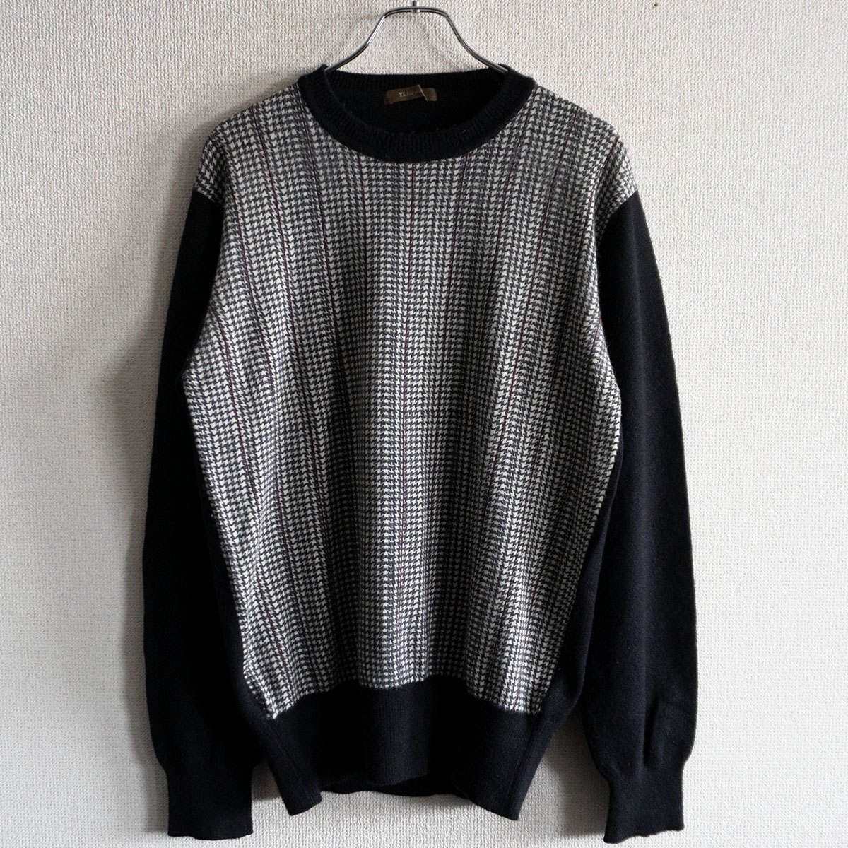 【美品】Y's for men【クルーネック 切替 ウール ニット】3 YOHJI YAMAMOTO ヨウジヤマモト ワイズフォーメン 25100847拍卖