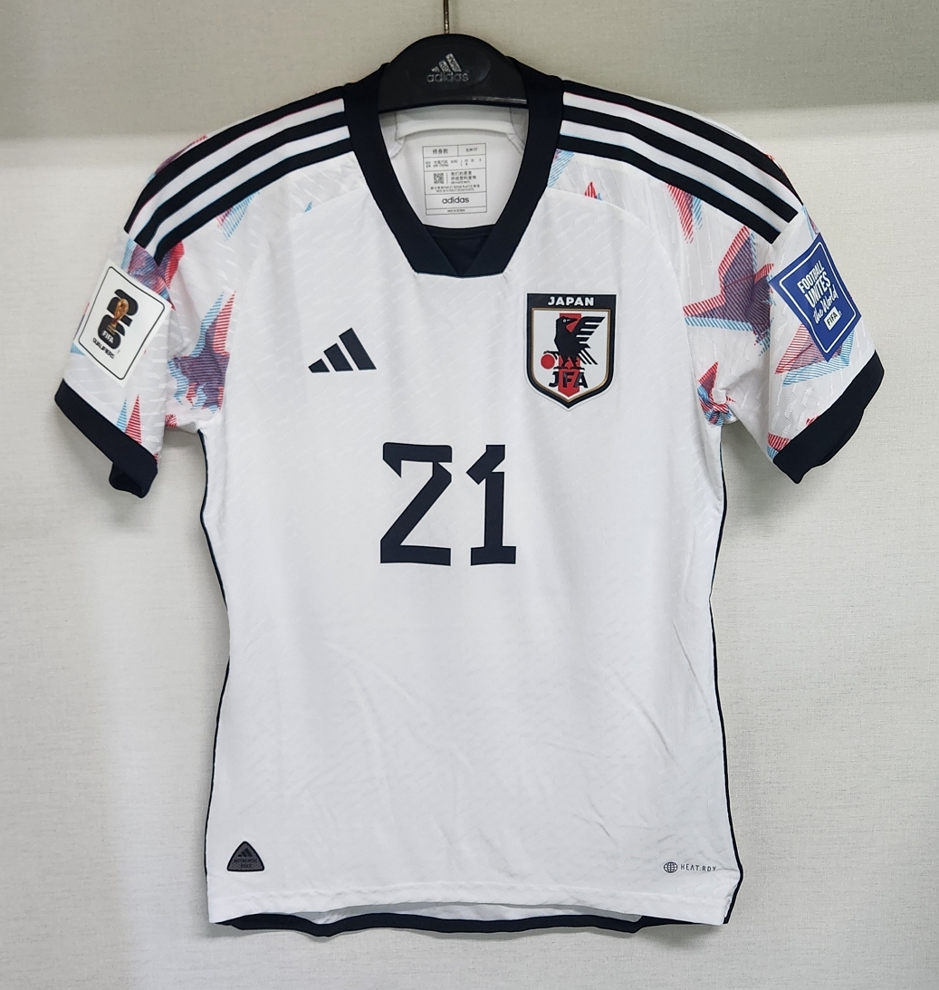 22-23日本代表 JFA(A)#21 伊藤 洋輝 選手用半袖 adidas正規 26W杯予選仕様 Jaspo L or XL or 2XL 拍卖