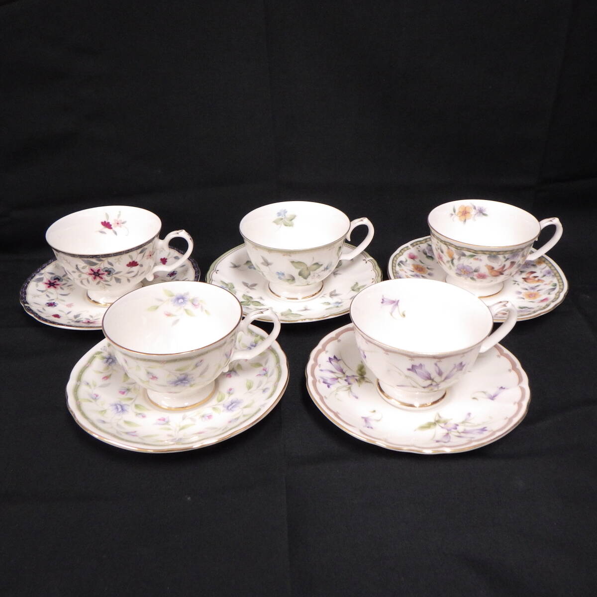 昭和 レトロ ヤマカ Fashion bone カップ&ソーサー 5客セット拍卖