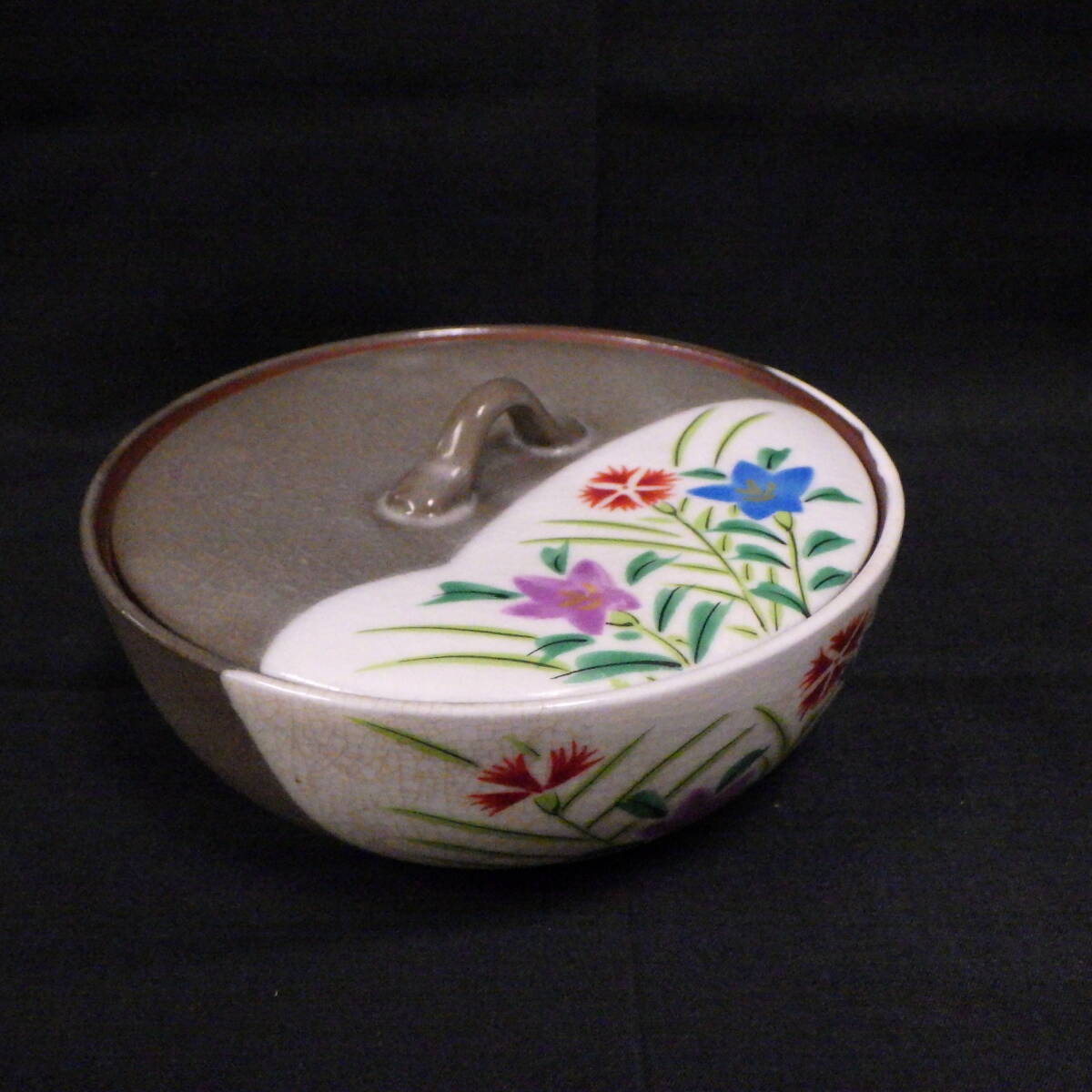 昭和 レトロ 橘吉 たち吉 小鉢 蓋付き 花柄拍卖