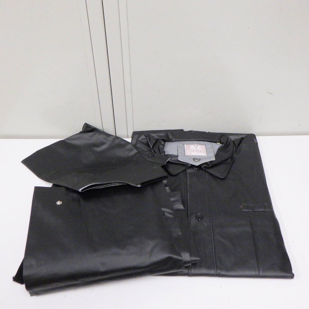 国鉄 日本国有鉄道 雨衣 カッパ 上下セット フード 黒 岩本商会 においあり拍卖