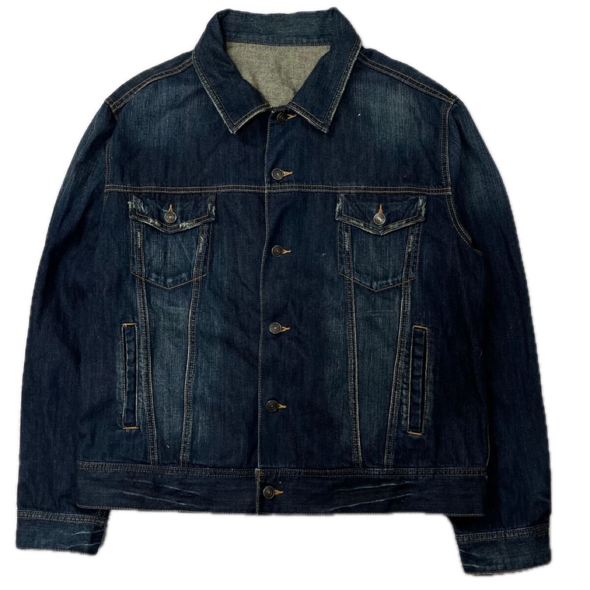 デニムジャケット ジーンズ Gジャン 綿100% コットン 古着 ヴィンテージ レトロ 綿100% 大きいサイズ 3Lサイズ拍卖