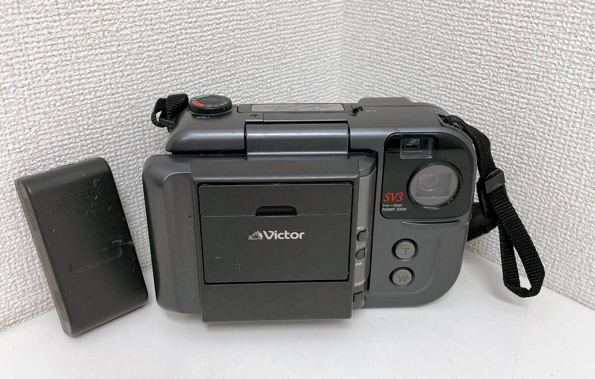 【Victor ビクター LCD 液晶付き ビデオカメラ「GR-SV3」】レトロ/当時物/ジャンク品/A79-392拍卖