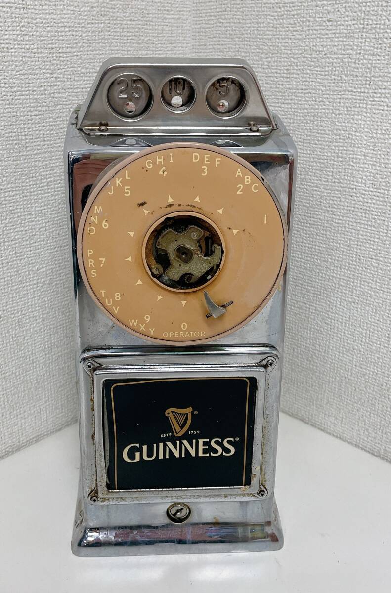 希少★【USA製 アンティーク レトロ 固定電話 パーツ】自動電気 3スロット/1950年代頃?/GUINNESS ギネス/オブジェ/A710-153拍卖