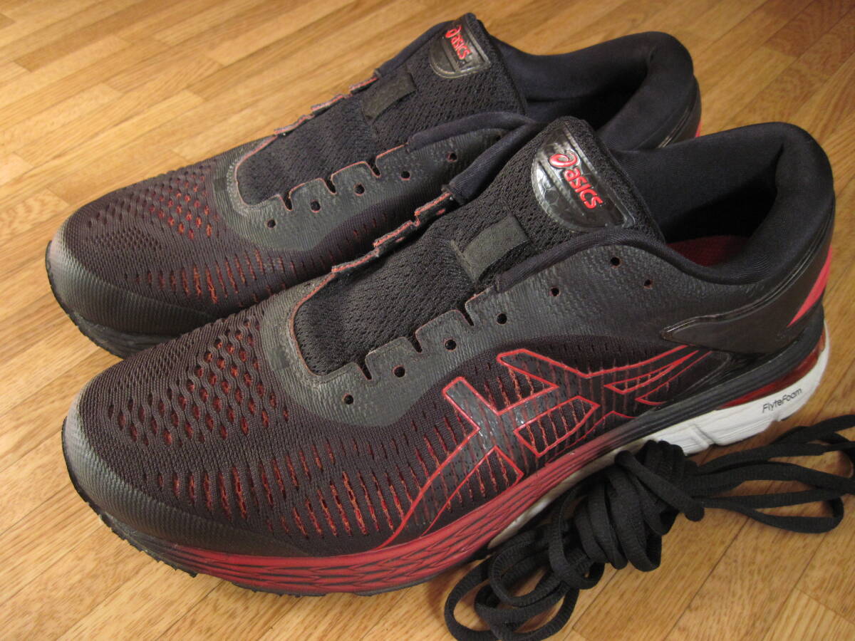 ASICS GEL-KAYANO 25 黒赤 28cm アシックス ゲルカヤノ拍卖