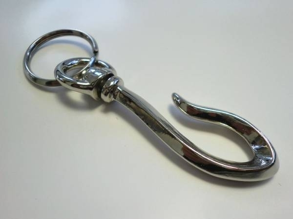 回転式釣り針ベルトフック キーホルダー 真鍮(シルバー)拍卖