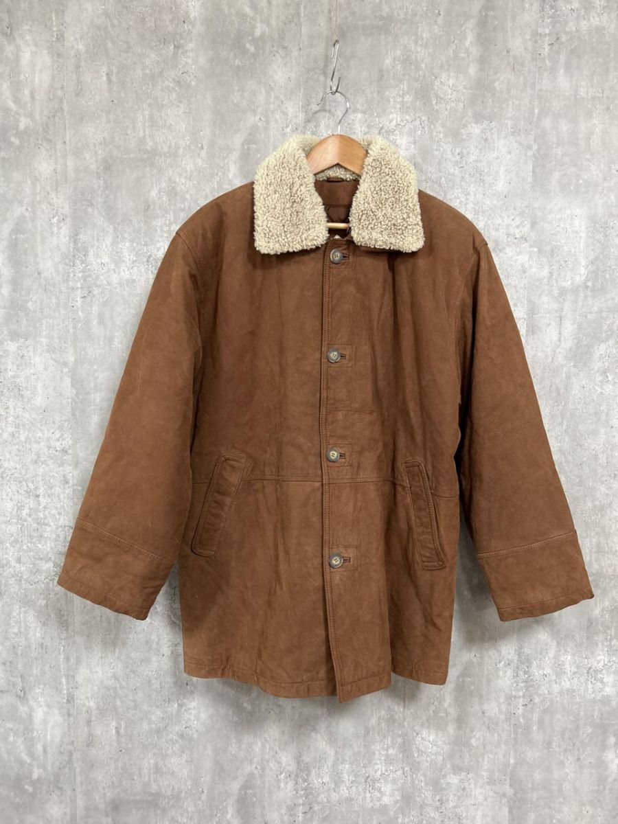 VALDUST 牛革 ムートン ジャケット 茶 ◆■◎ メンズ拍卖