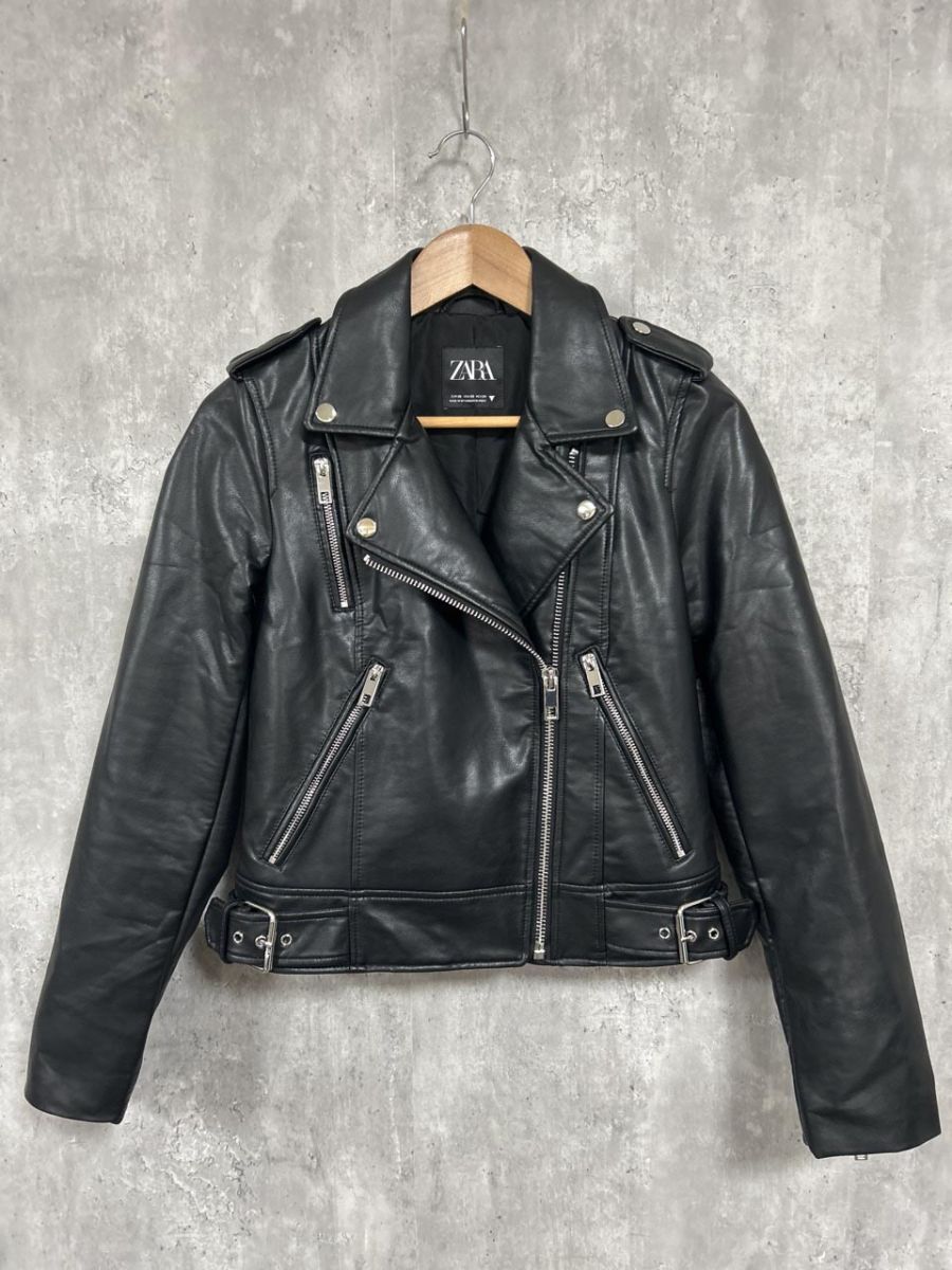 ZARA ザラ 美品 ダブル ライダース ジャケット sizeXS/黒 ◆■ レディース拍卖