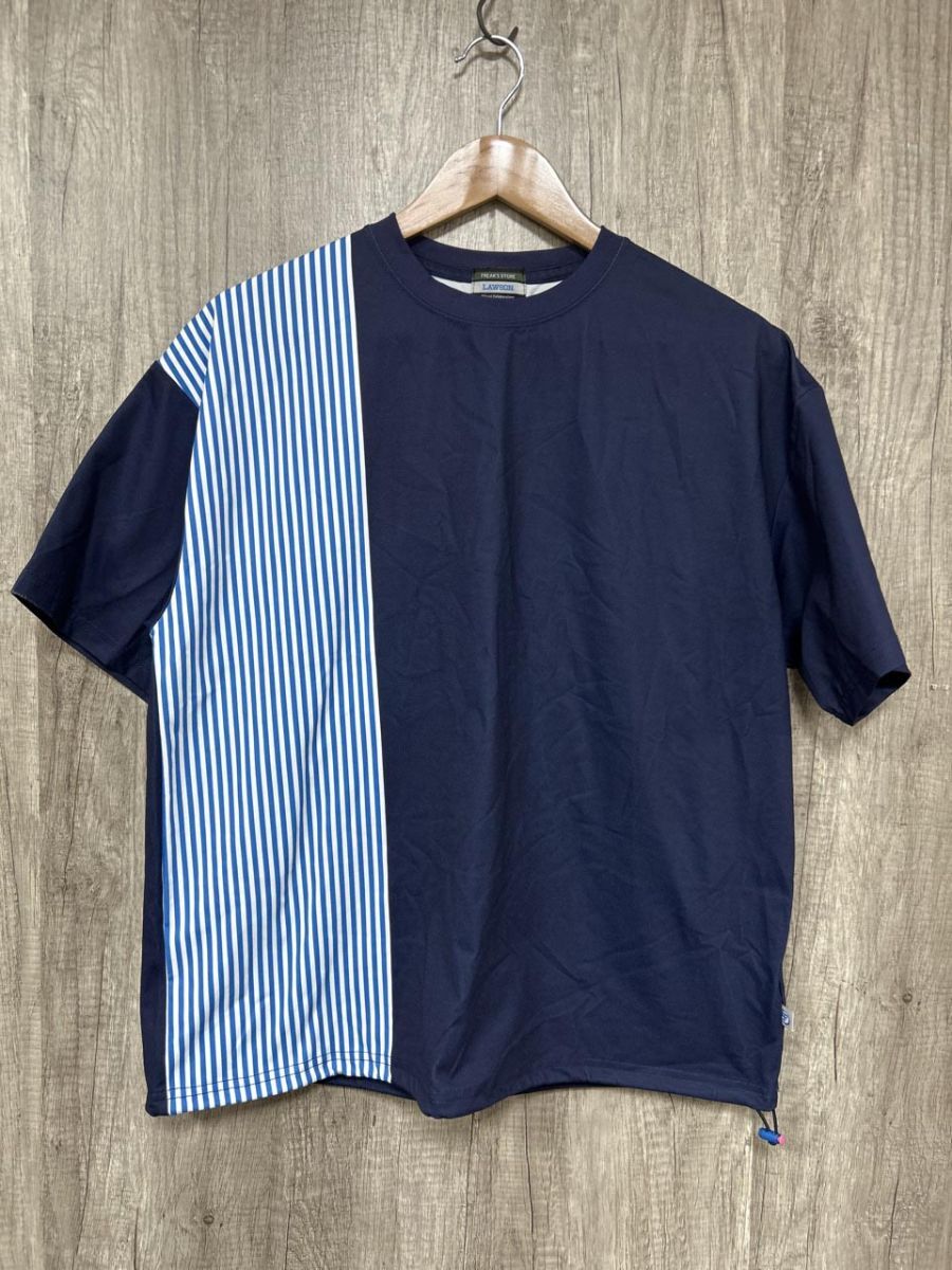ネコポスOK FREAK’S STORE フリークスストア ローソンコラボ ストライプ柄 カットソー sizeS/濃紺×ブルー ■◆ メンズ拍卖