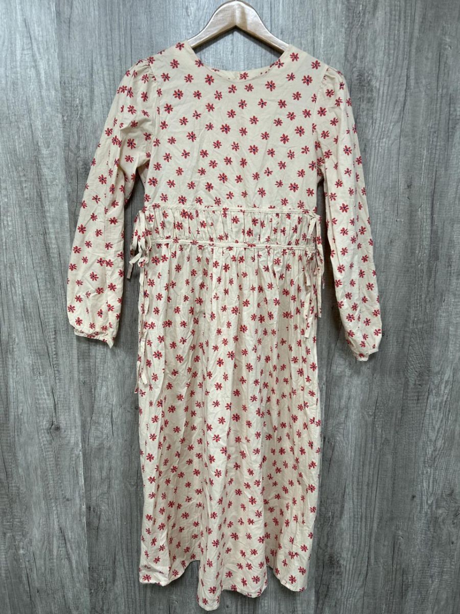 ネコポスOK Jewelobe 綿100% 花柄 Aライン ワンピース sizeF/ベージュ ■◇ レディース拍卖