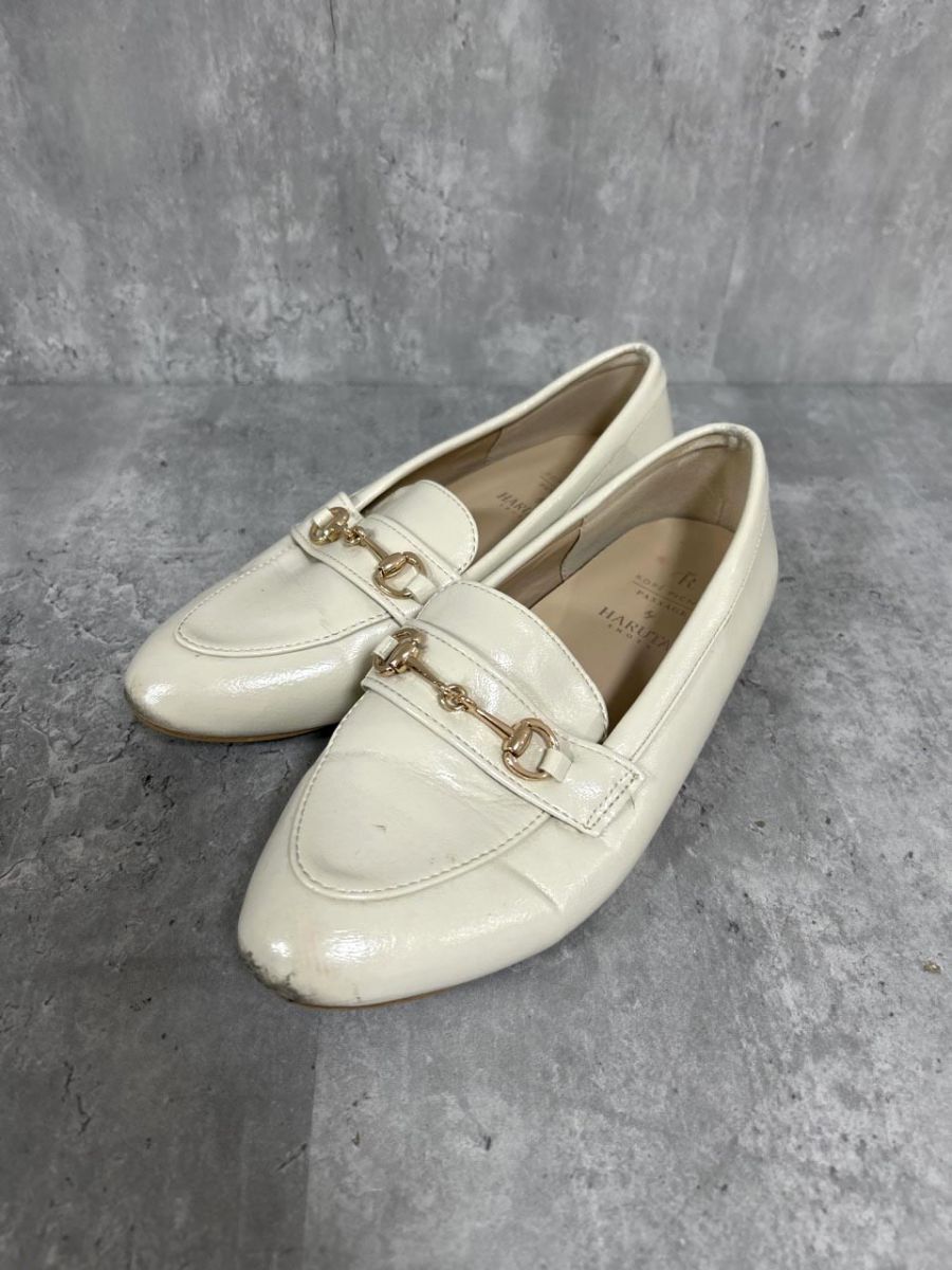 ROPE’ PICNIC HARUTA エナメルヒールアップ ローファー シューズ size22.5cm/ベージュ ■■ レディース拍卖