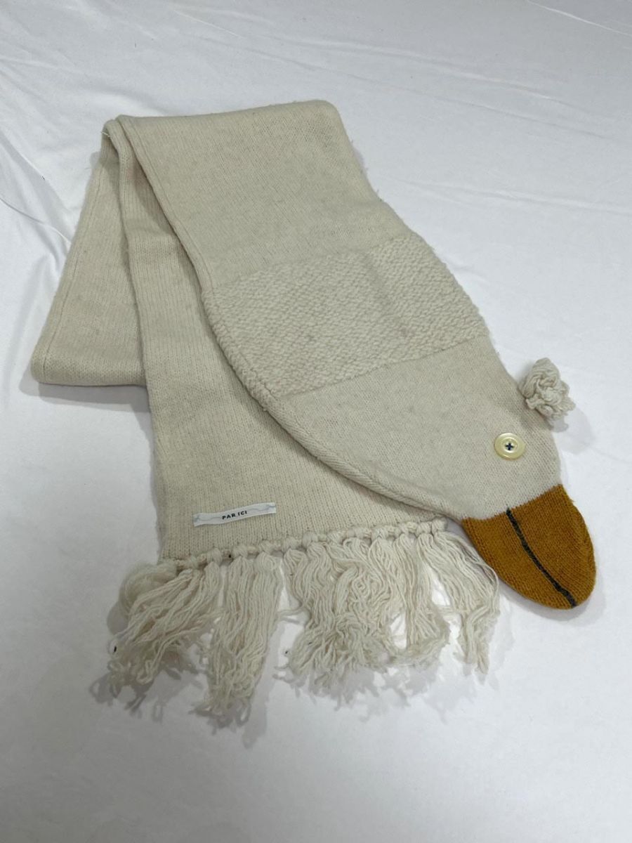 PAR ICI パーリッシィ あひる マフラー sizeF/オフホワイト ◆■ レディース拍卖