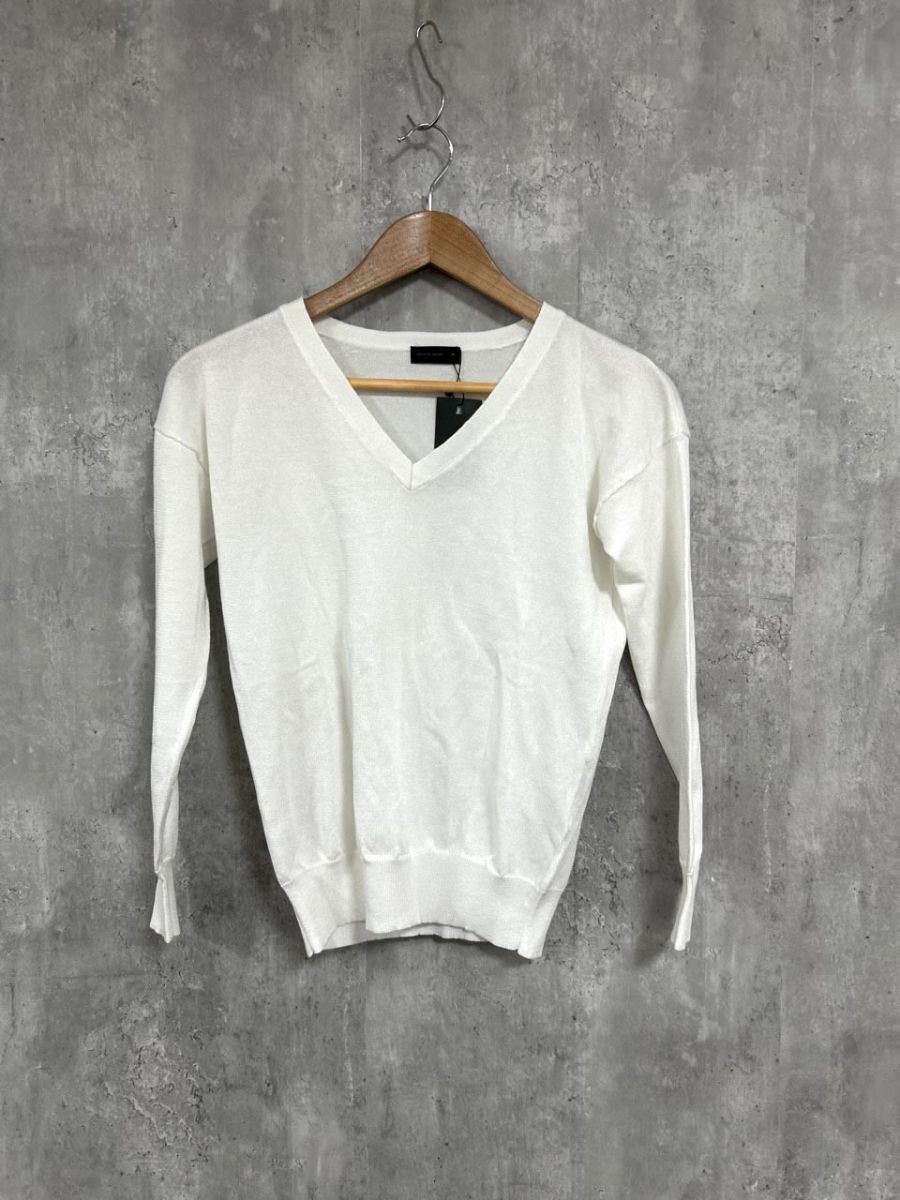 ネコポスOK 美品 apart by lowrys アパートバイローリーズ タグ付 薄手 Vネック シンプル ニット セーター sizeM/白 ■◇ レディース拍卖