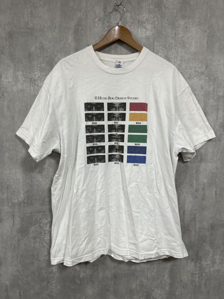 ネコポスOK Hung Bog ハングボグ プリントT ロング Tシャツ sizeXXL/白 ■◆ メンズ拍卖