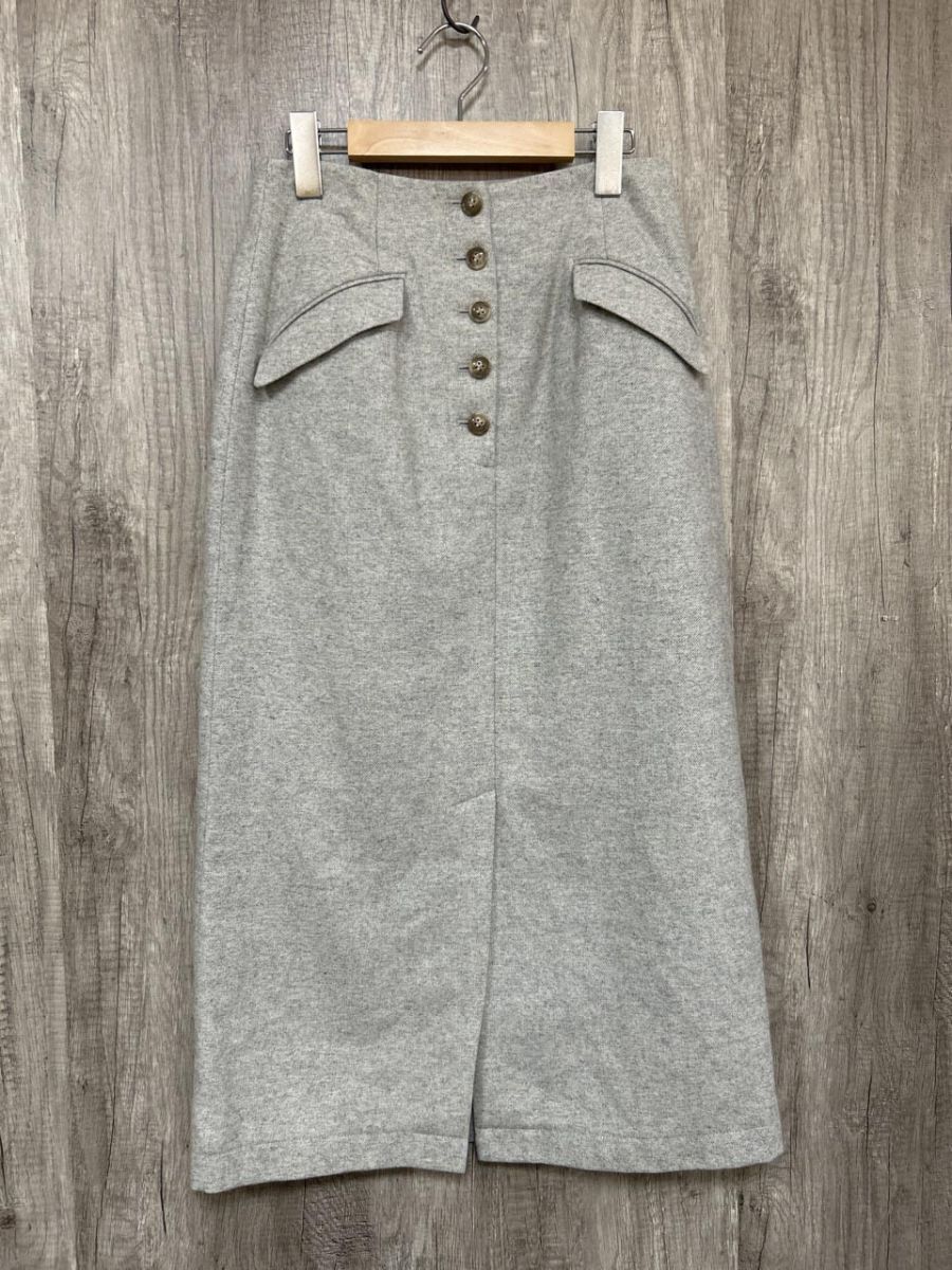 BEAMS HEART ビームスハート フロントボタン タイト スカート sizeM/グレー ◆■ レディース拍卖