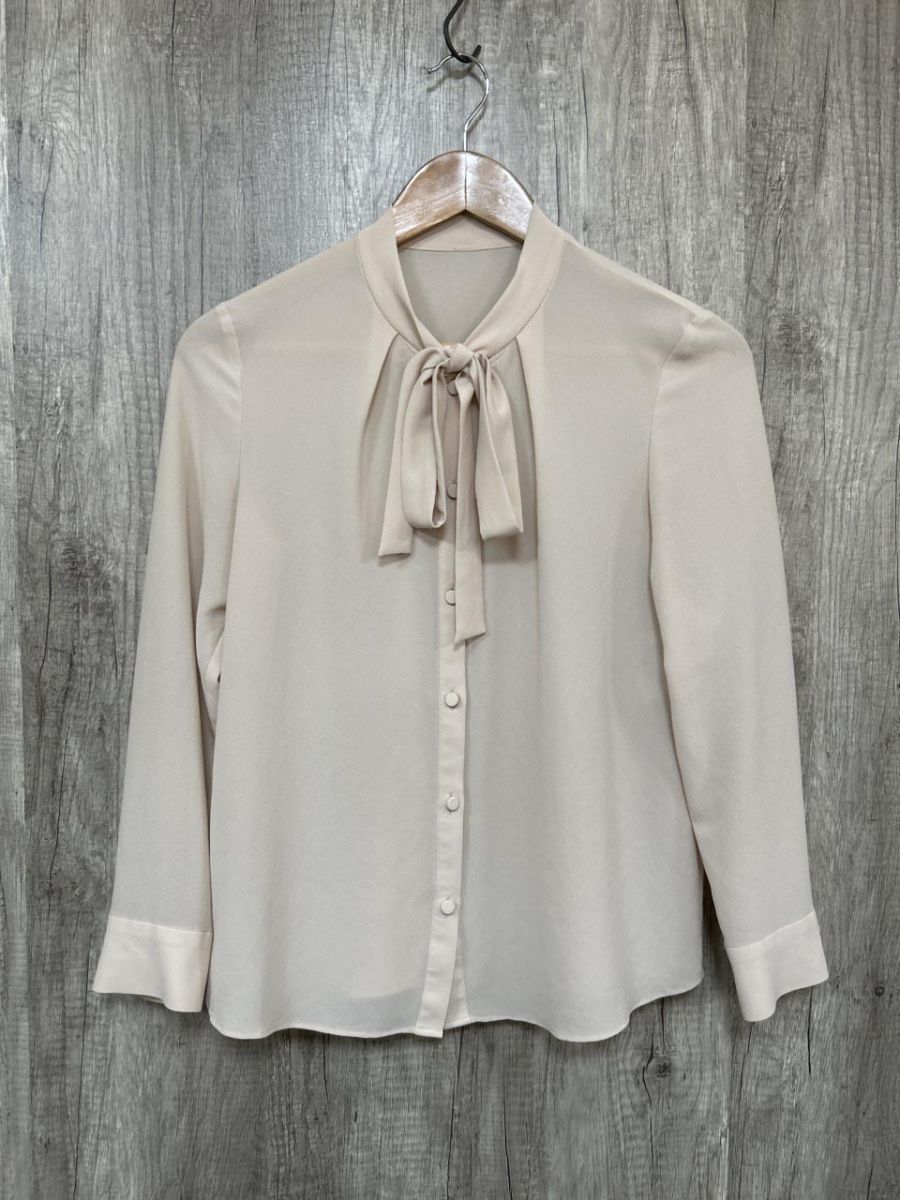 ネコポスOK ANAYI アナイ ウールボイルボウタイ ブラウス シャツ size38/ピンクベージュ ■◇ レディース拍卖