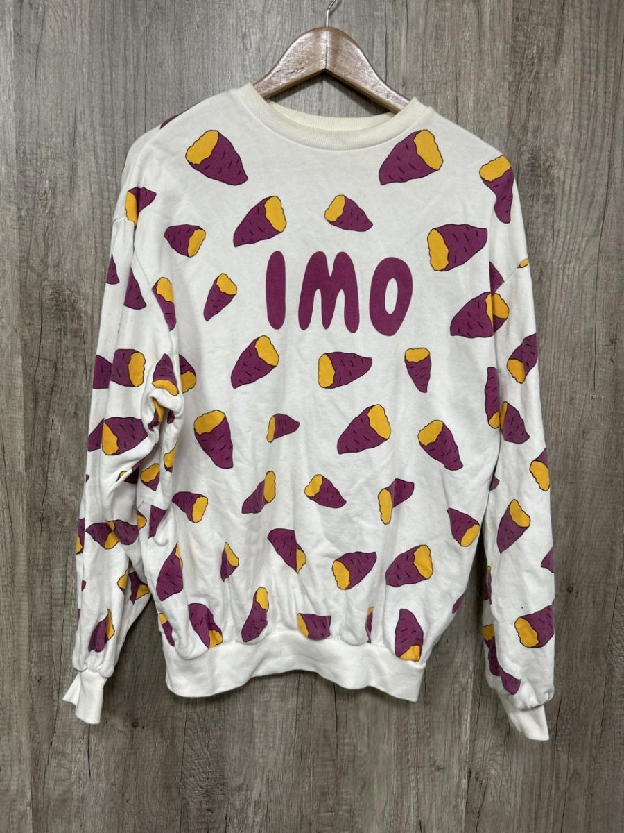 PUNYUS プニュズ 渡辺直美 総柄 さつまいも スウェット size2/白 ◆■ レディース拍卖