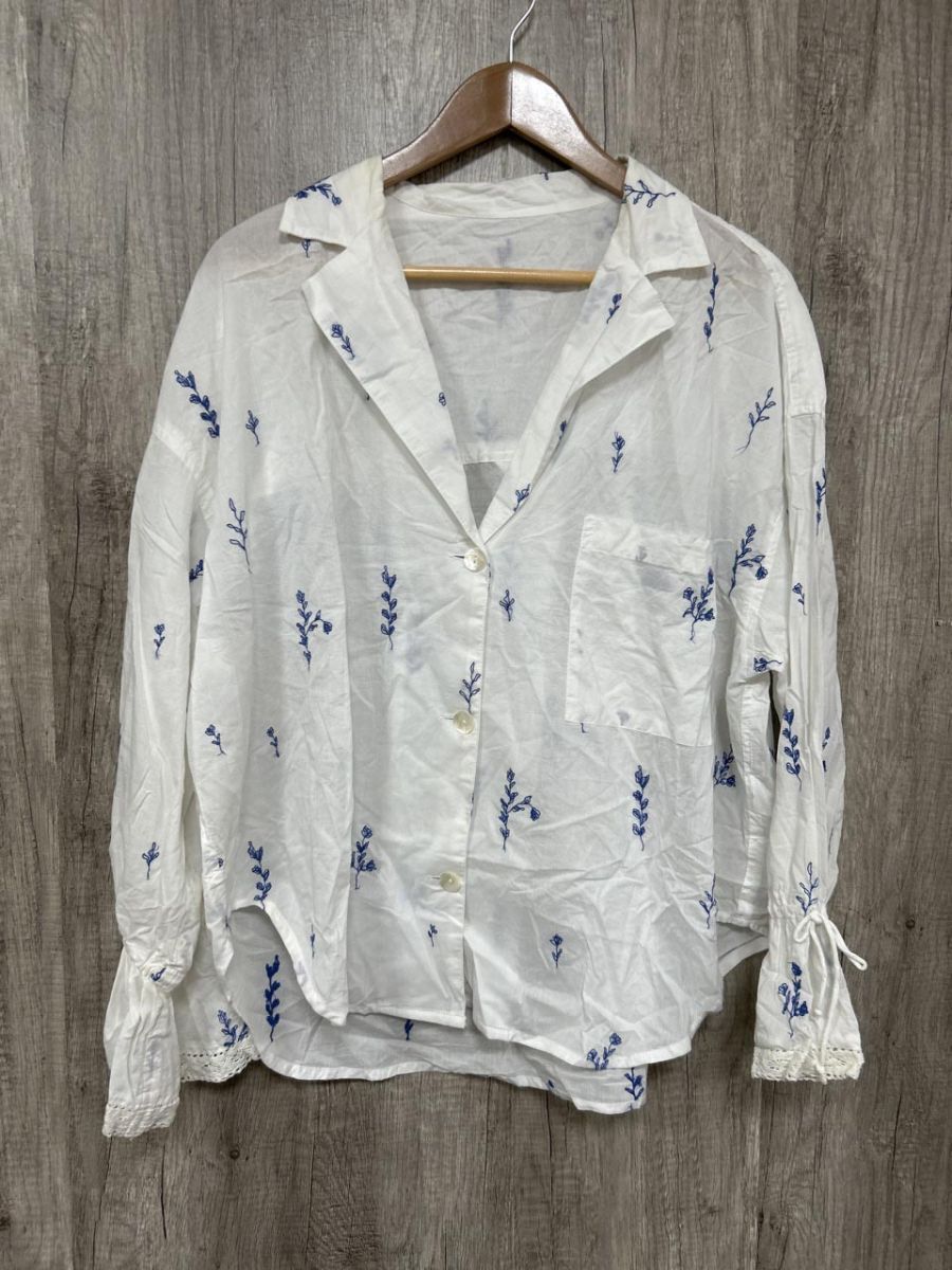 ネコポスOK CIAOPANIC TYPY チャオパニックティピー willow フラワー刺繍レースシャツ ジャケット 白 ■◆ レディース拍卖