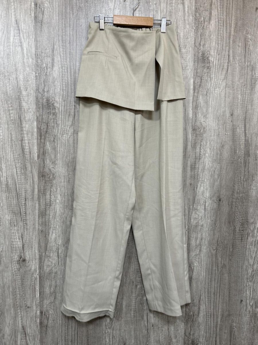 ネコポスOK CAPRICIEUX LE’MAG ラップスカートレイヤードパンツ スラックス パンツ size38/オフホワイト ■■ レディース拍卖