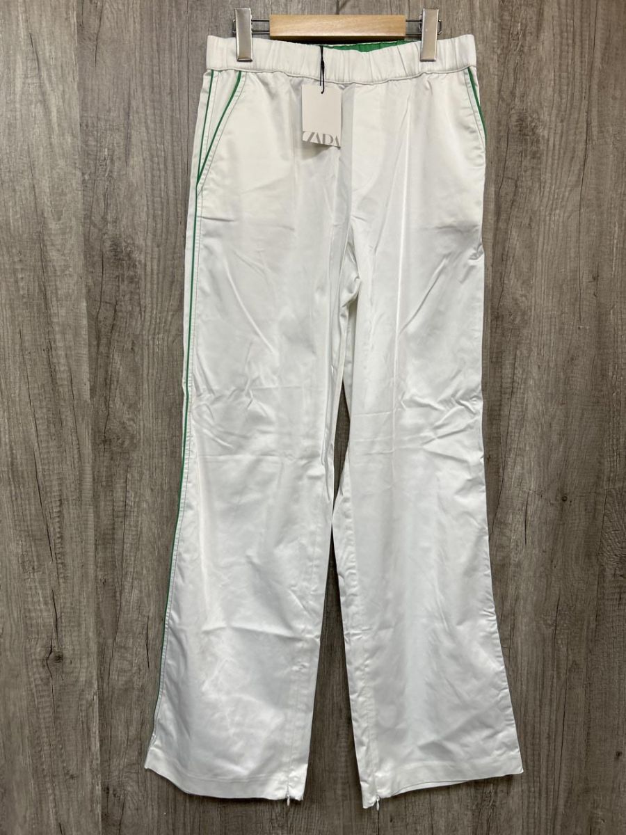 ネコポスOK 美品 ZARA ザラ ナイロン サイドライン スラックス パンツ sizeXS/白 ■■ メンズ拍卖