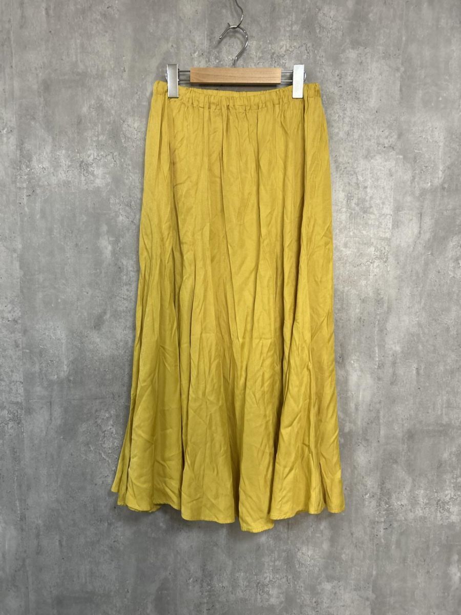 ネコポスOK holiday ホリデイ 軽量 ロング フレア スカート sizeF/黄 ■◆ レディース拍卖