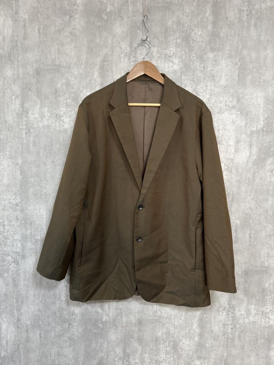 nano universe ナノユニバース 緑光沢 カーキブラウン テーラード ジャケット sizeM/茶 ◆■ メンズ拍卖