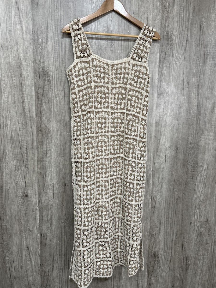Bab かぎ編み クロシェロングワンピース キャミソール ワンピース sizeS/ベージュ ■◆ レディース拍卖
