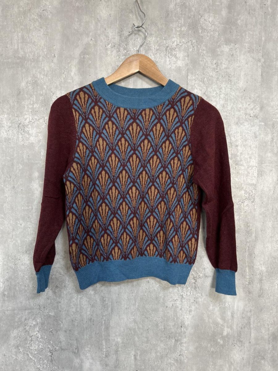 MARTE マルテ 長袖 ウール混 柄 ニット セーター マルチカラー ◆■ レディース拍卖