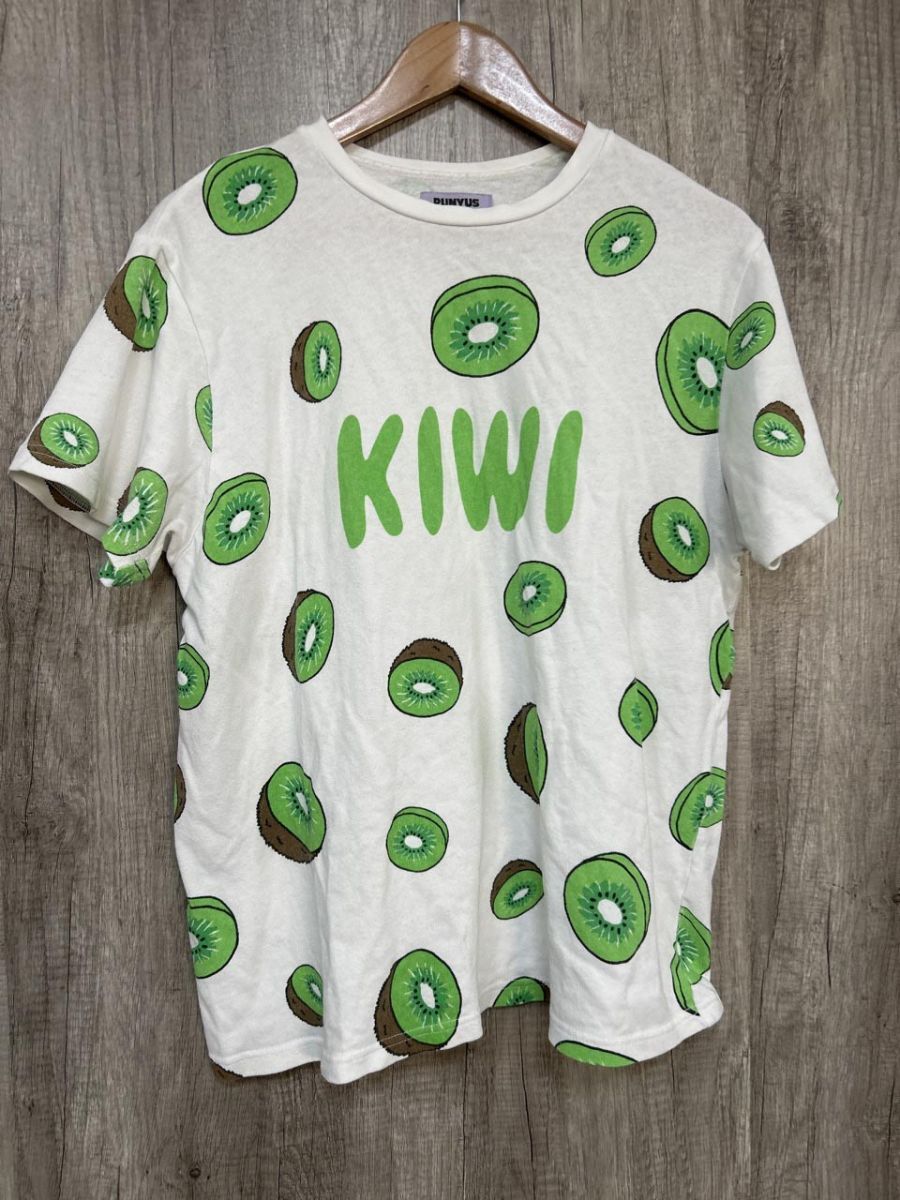 PUNYUS プニュズ 渡辺直美 半袖 総柄 フルーツ キウイ カットソー size2/白 ■◆ レディース拍卖