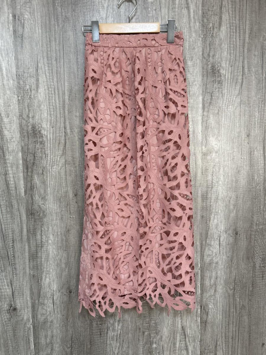 美品 rienda リエンダ タイト ボタニカルケミカル ロング スカート ピンク ■◆ レディース拍卖