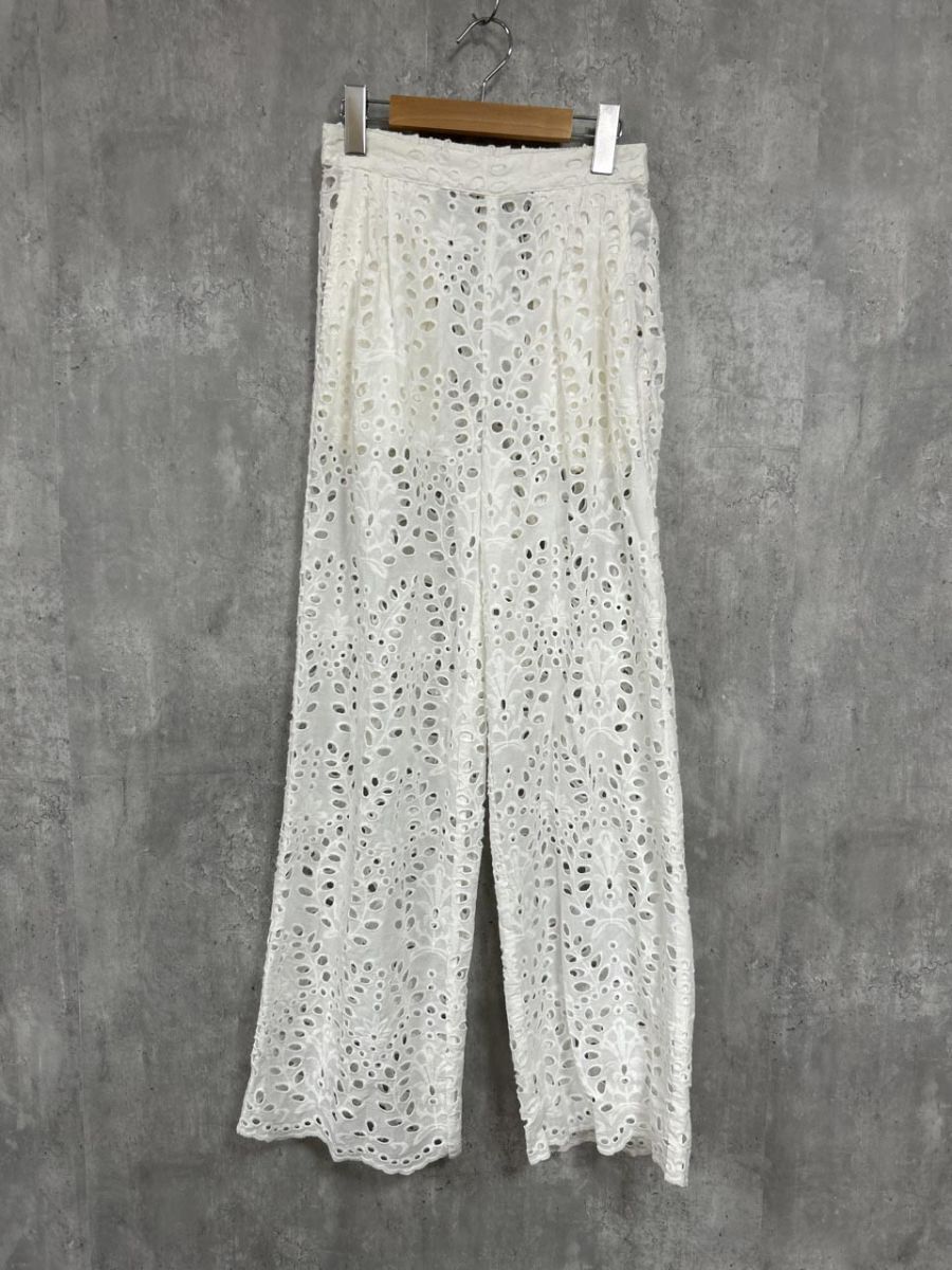 ネコポスOK The Girls Society ザ ガールズ ソサエティ 刺繍レース イージー パンツ sizeF/白 ■◆ レディース拍卖