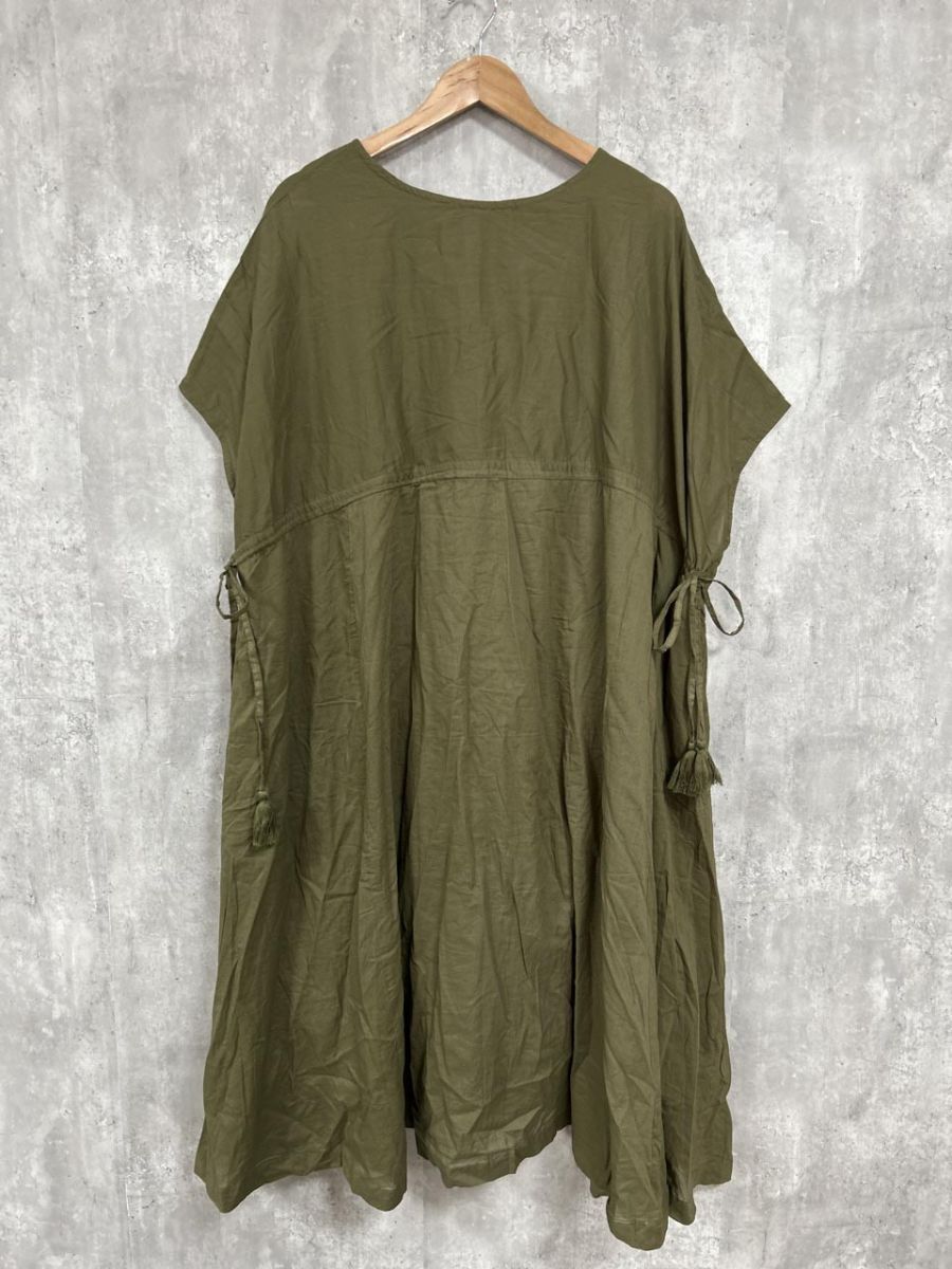 ネコポスOK manana suerte マニャーナ スエルテ 半袖 シャツ マキシ ワンピース sizeF/カーキ ■◆ レディース拍卖