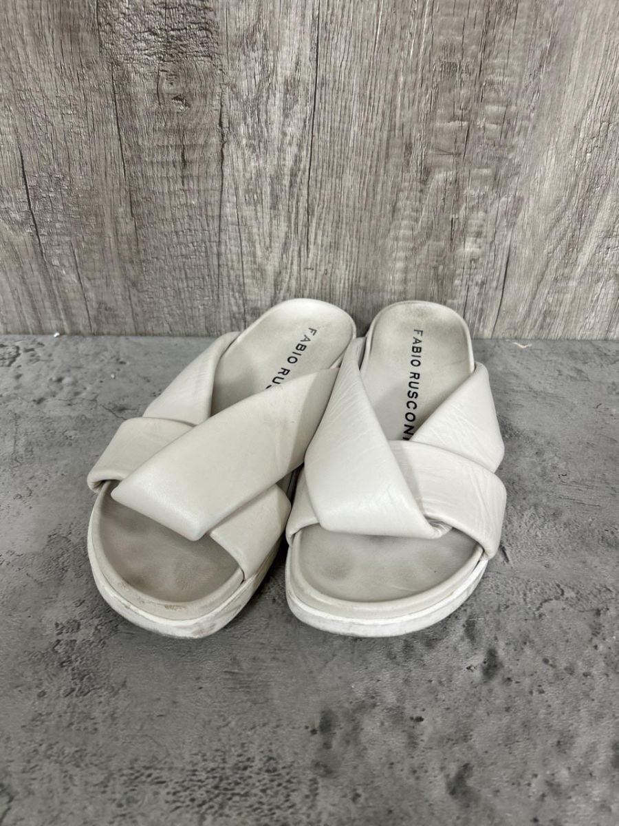 FABIO RUSCONI ファビオルスコーニ ラウンドトゥーフットヘッドサンダル サンダル size38/白 ■◆ レディース拍卖
