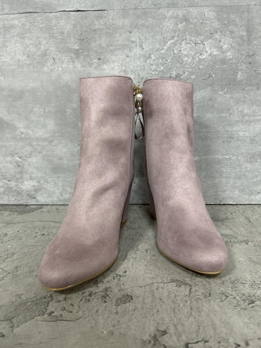 MISCH MASCH ミッシュマッシュ バックレースアップパール ショート ブーツ sizeS 22.5cm/ピンク ◆■ レディース拍卖