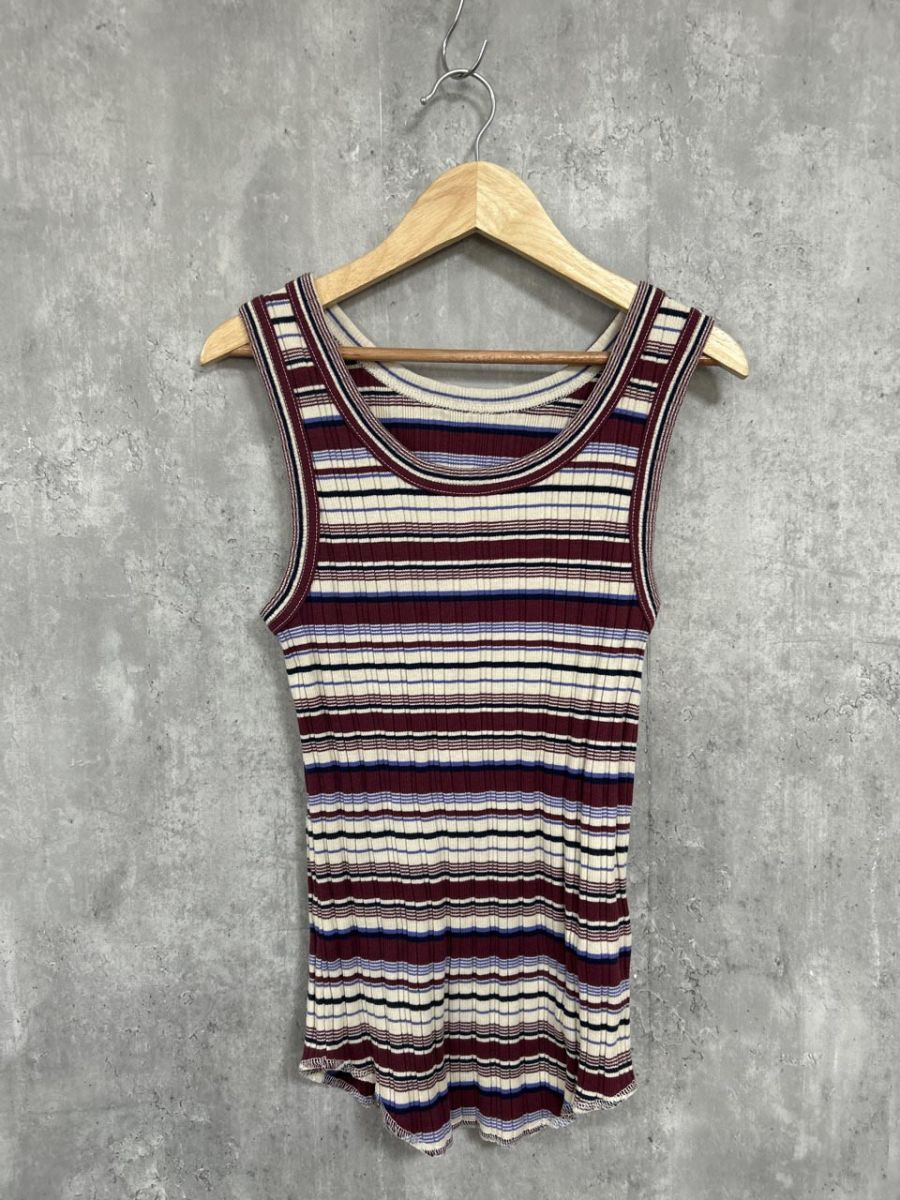 ネコポスOK SLOBE IENA スローブイエナ ボーダー リブタンク タンクトップ マルチカラー ■◆ レディース拍卖