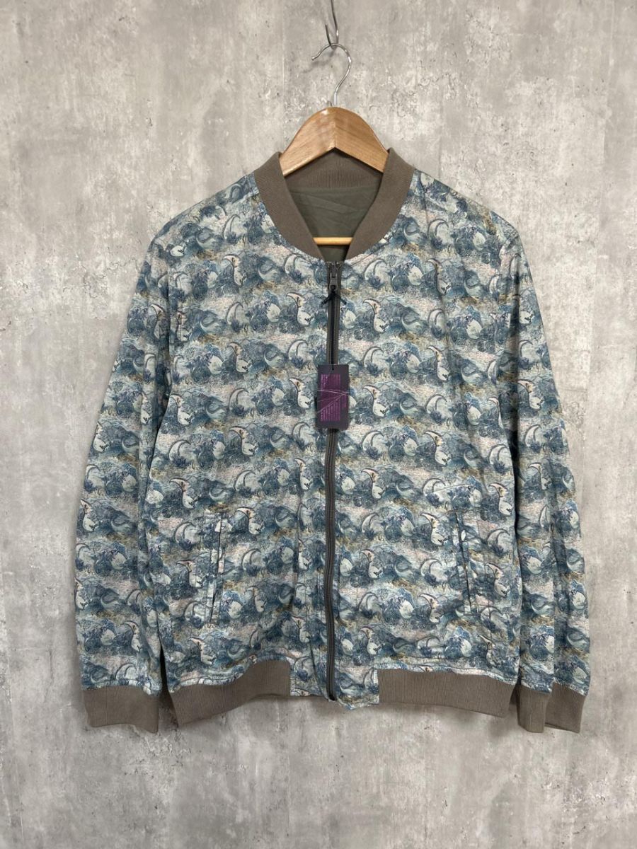 美品 liberty 総柄 リバーシブル スカジャン ジャケット 水色 ◆■ メンズ拍卖