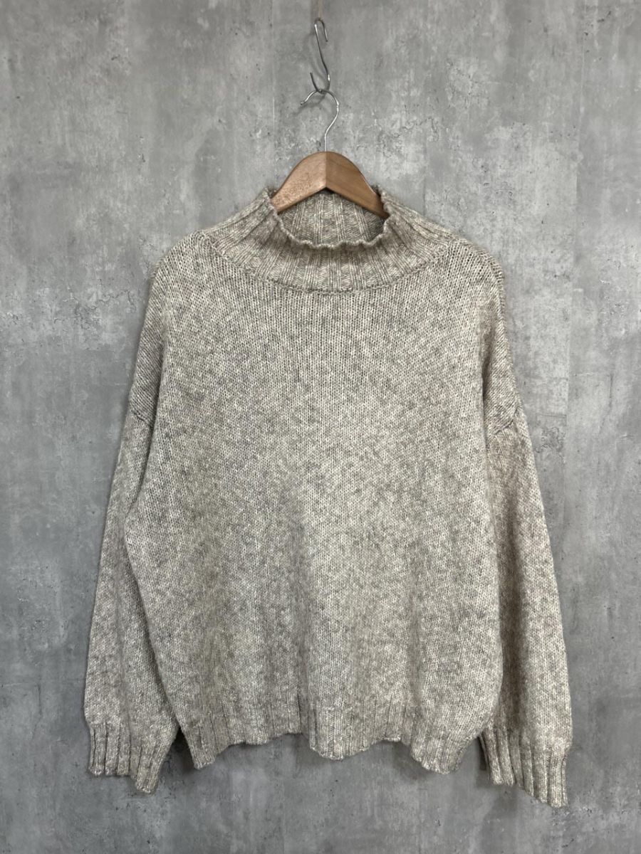 vingtrois ドルマン オーバーサイズ タートルネック ニット セーター ベージュ ◆■ レディース拍卖