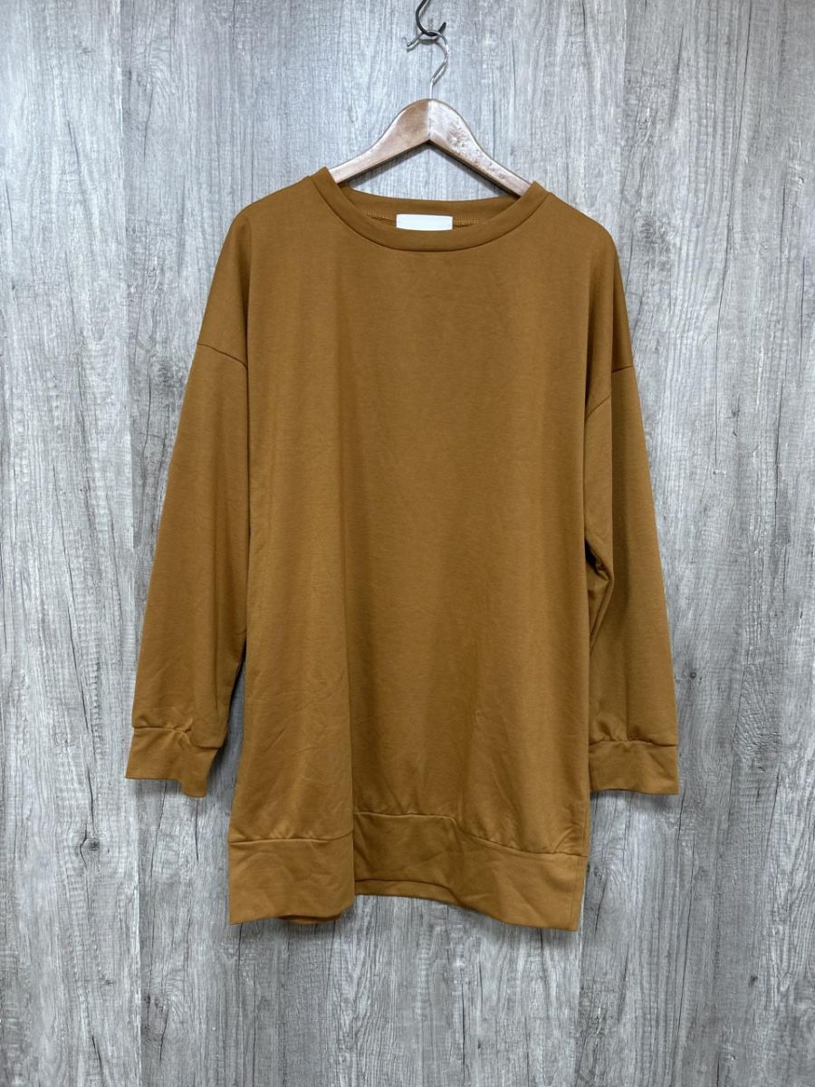 maisonbreeze 無地 ロング Tシャツ 茶 ◇■ レディース拍卖