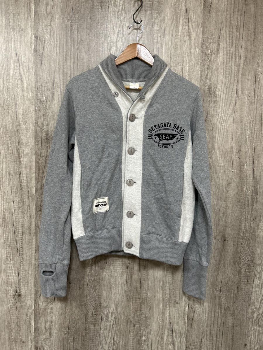 SETAGAYA BASE ショールカラー サムホール スウェット ジャケット 世田谷ベース ブルゾン ジャケット sizeS/グレー ■◆◎ メンズ拍卖