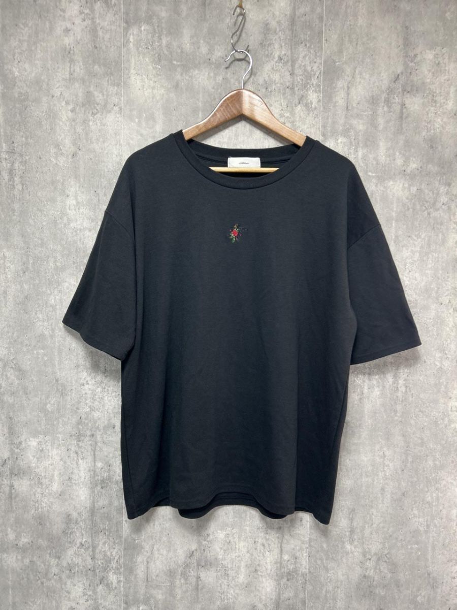 ネコポスOK Adrer アドラー バラ ワンポイント 刺繍 花柄 Tシャツ sizeL/黒 ■◆ メンズ拍卖