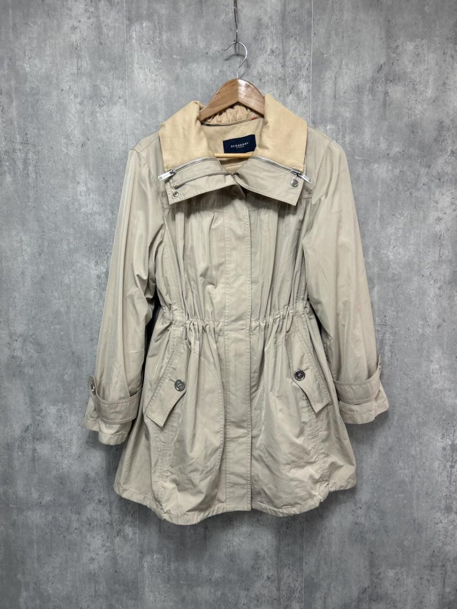 BURBERRY バーバリー ライナー付 ナイロンジャケット 2WAY トレンチ コート size44/ベージュ ■◇◎ レディース拍卖