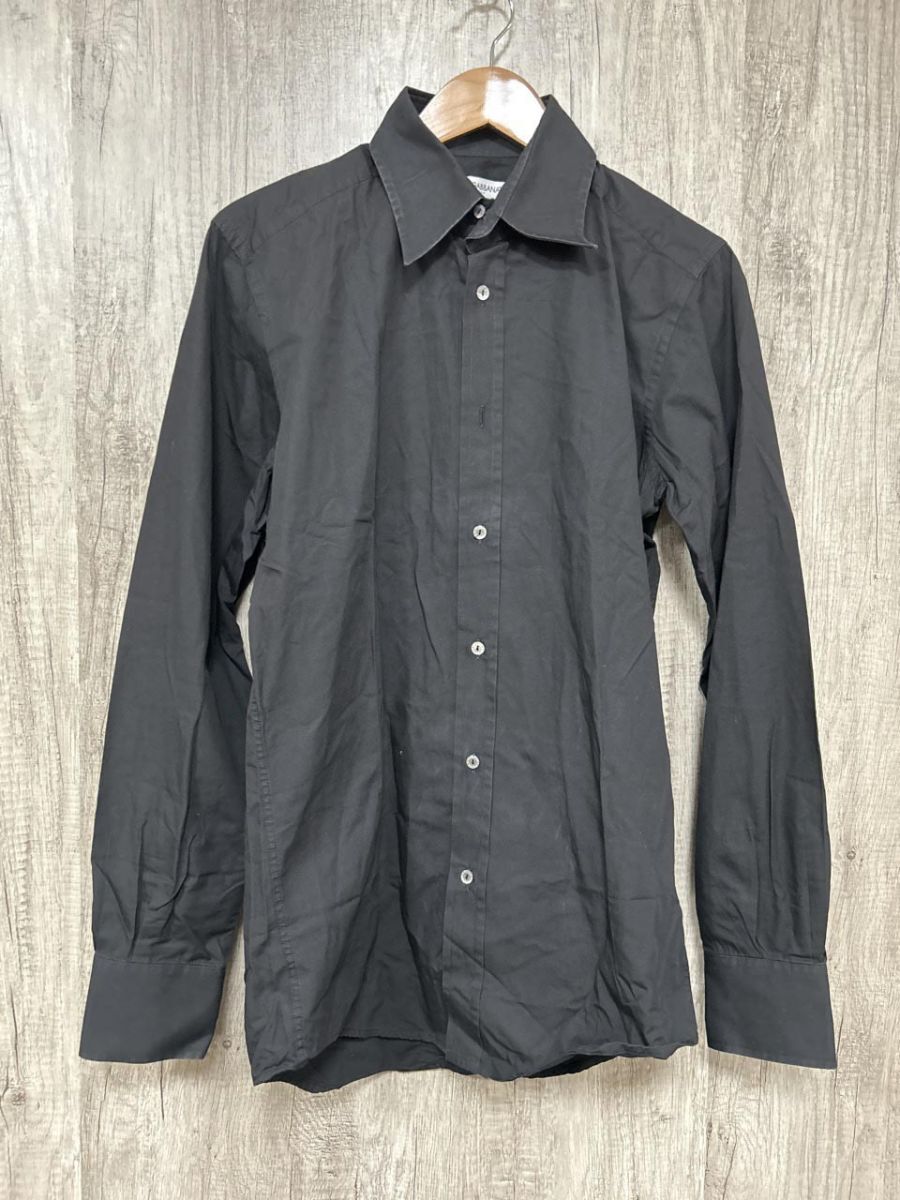 ネコポスOK Dolce&Gabbana ドルチェ&ガッバーナ ベーシック シャツ 黒 ◇■◎ レディース拍卖